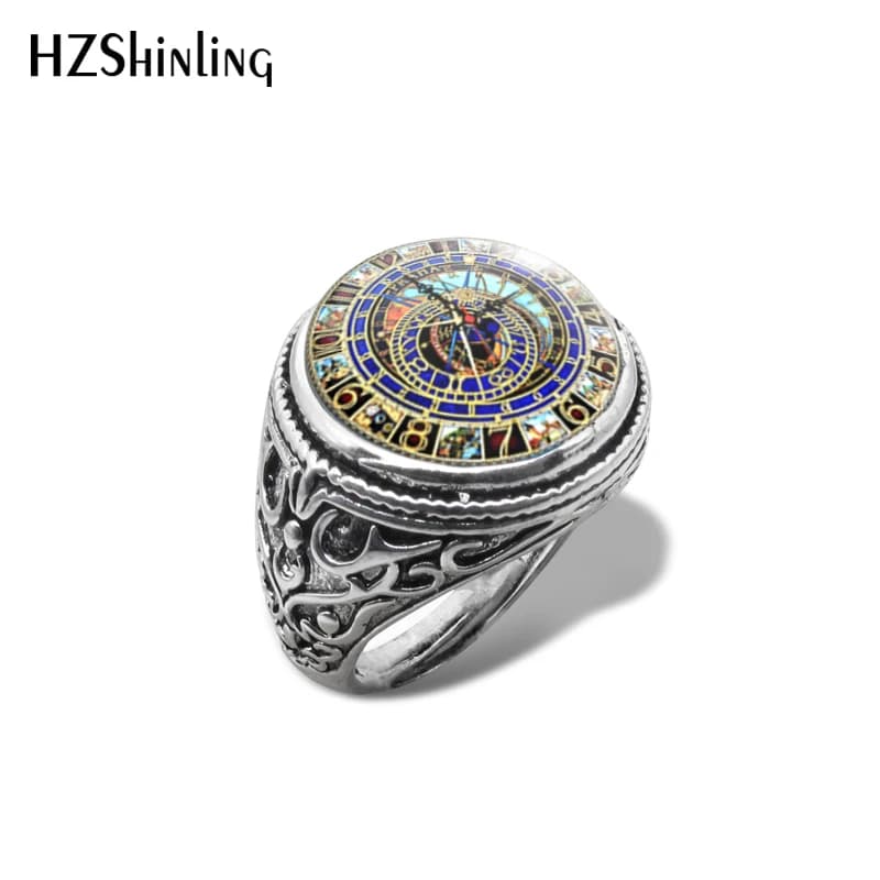 2019 nuovo astronomico Steampunk anello Vintage orologio Vintage foto anelli cupola di vetro Cabochon gioielli fatti a mano immagine