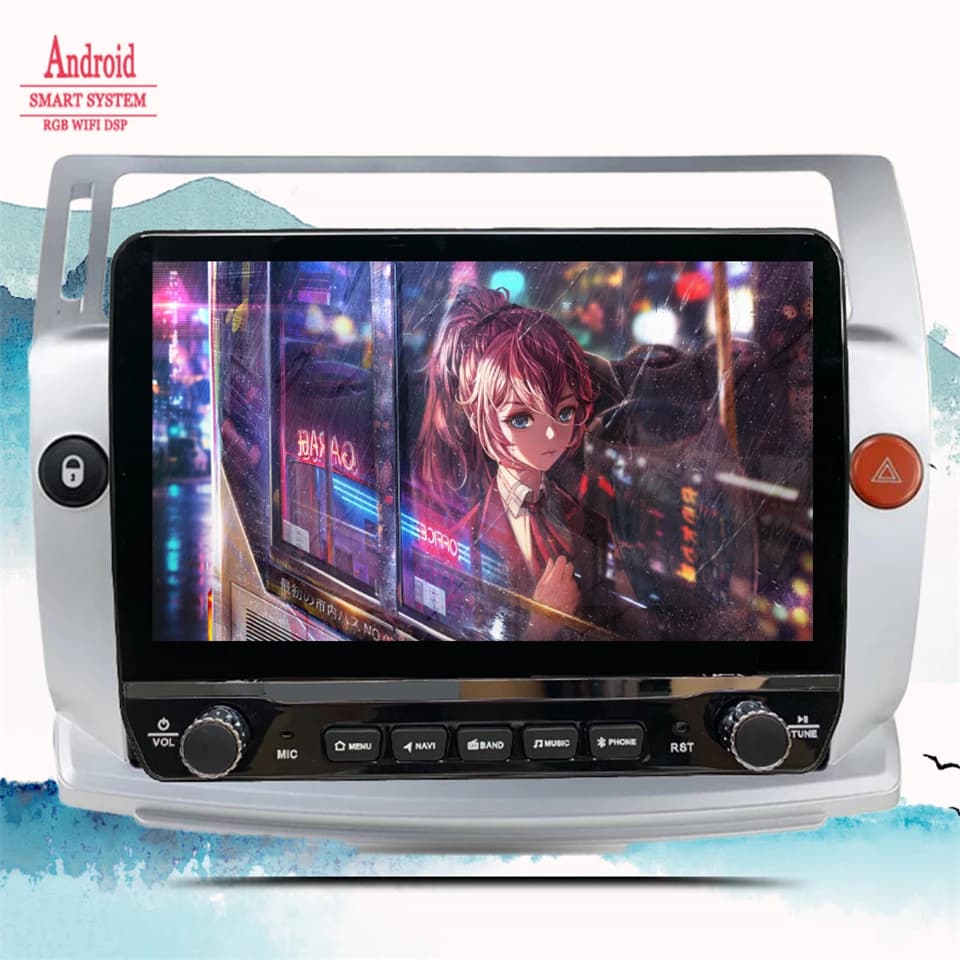 Autoradio Android 14.0 con GPS e Lettore Multimediale 8G+128G per Citroen C4 C-Triomphe C-Quatre 2004 - 2009 con Carplay e RDS
