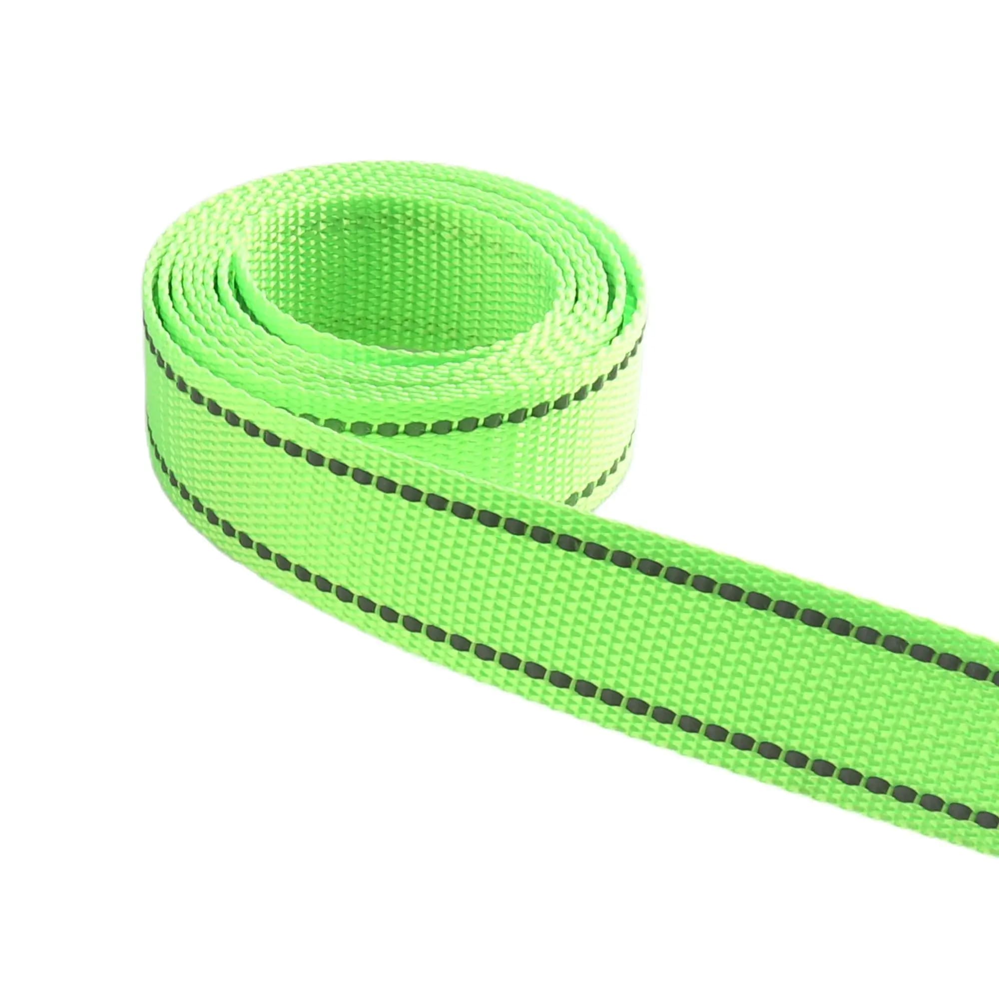 Neon Lime riflettente nastro verde fluorescente argento striscia riflettente 100% poliestere/sport nastro riflettente strisce di tessitura