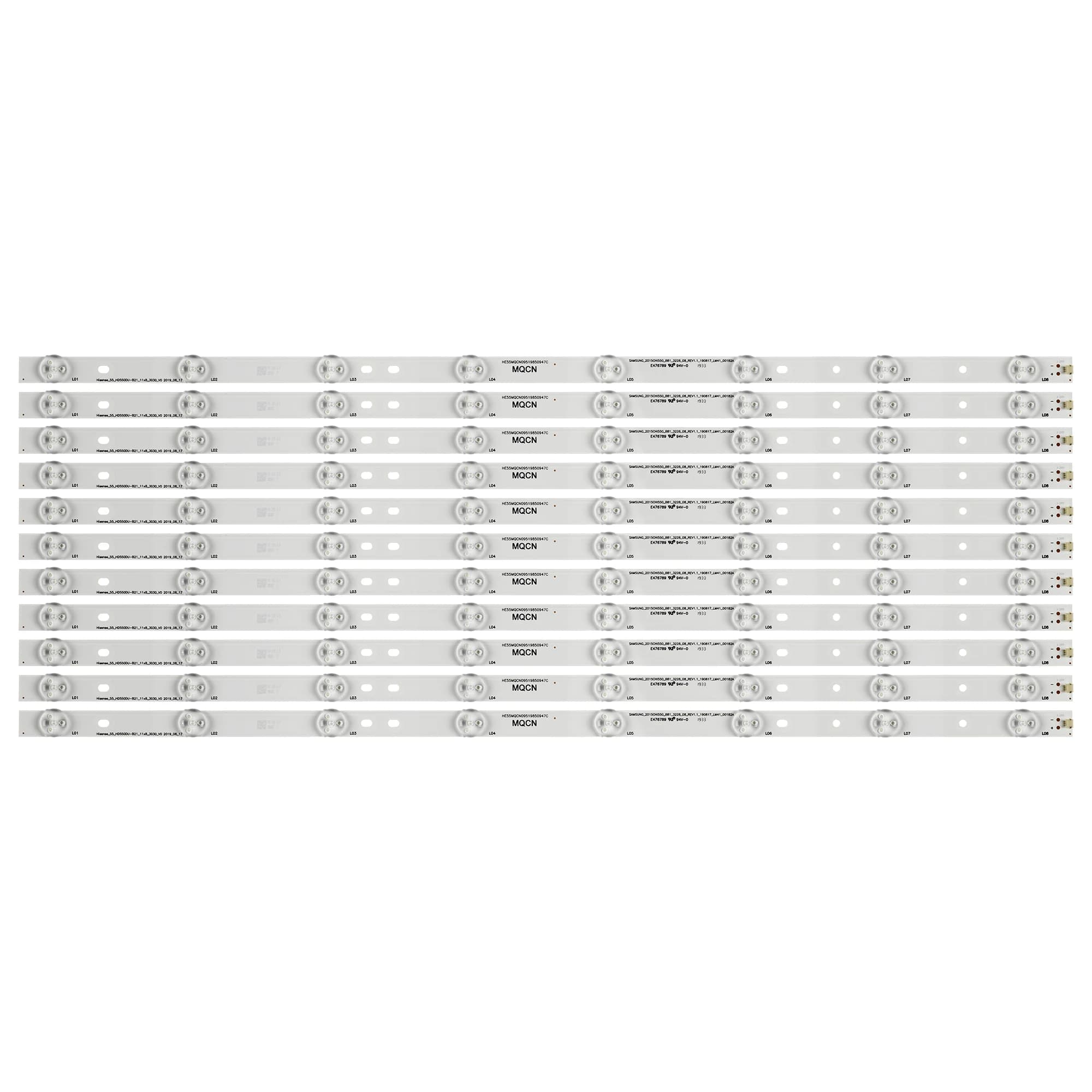 New 1set=11PCS 8 LEDs 585mm LED backlight strip for Hisense LED55EC520UA 55-HD550DU-B21-11X8-3030c-v0 1150644 TH-55DX400C