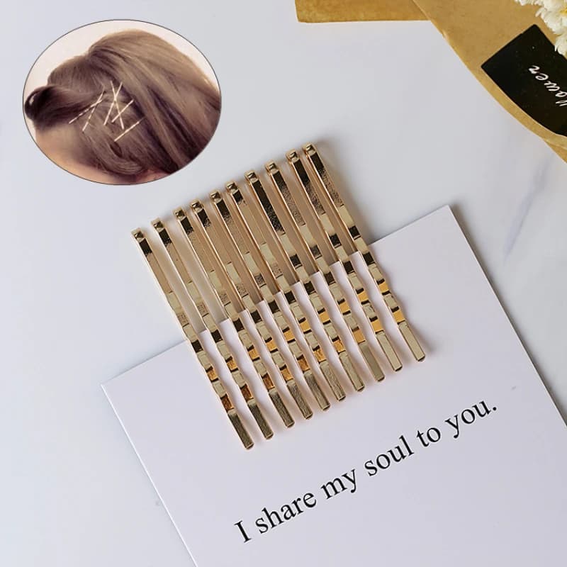 10 Pcs Dei Capelli Pinze Spilli Oro Metallo Ondulato Ricci Dei Capelli Barrettes Bobby Spilli per Le Donne Le Ragazze Styling Accessori per Lo Styling Dei Capelli strumento