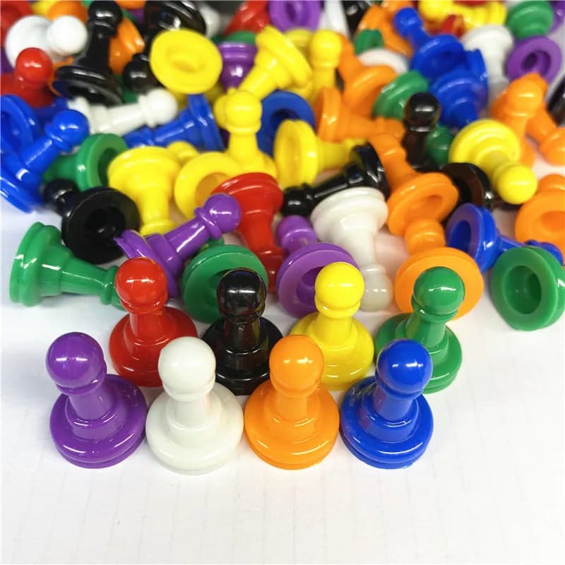 96 pezzi 24*16mm 8 colori pezzi di scacchi in plastica per giochi da tavolo accessori Chessman