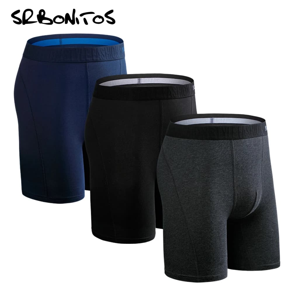 3 pezzi Set Boxer a gamba lunga intimo per uomo mutande di cotone mutandine da uomo di marca Underware Boxer Shorts Sexy homme hot