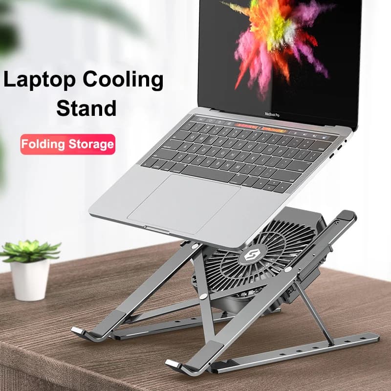 Supporto di raffreddamento per Laptop portatile con ventola pieghevole supporto per Pad di raffreddamento per Notebook in lega di alluminio regolabile per Tablet portatile da 17 pollici