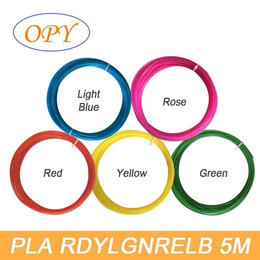 Refill 3D Pen Filament Pla from 1,75 mm 5 meters silk glare marble wood matt carbon fiber black nature red gold blue material printer
