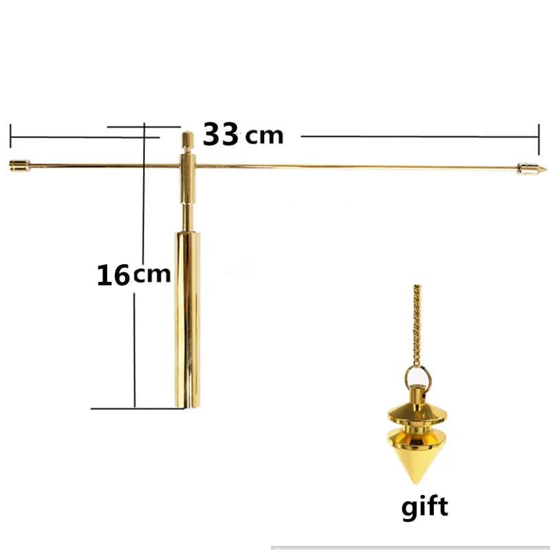 SongLong pendolo in ottone alla ricerca di Dragon Rule Copper Feng Shui Detector Stick divinazione aiuto bussola forniture