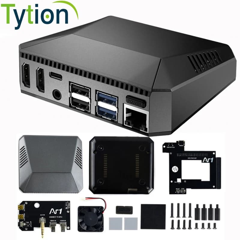 Argon One V2 Raspberry Pi 4 safe ignition button aluminum housing with cooling fan temperature management