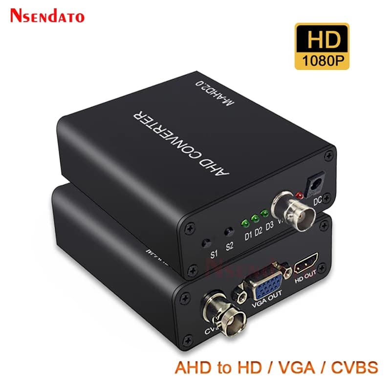 Convertitore di Segnale 720/1080P 5MP 2MP Full HD AHD a HD/VGA/CVBS per Telecamere CCTV, Adattatore Video per HDCP NTSC PAL