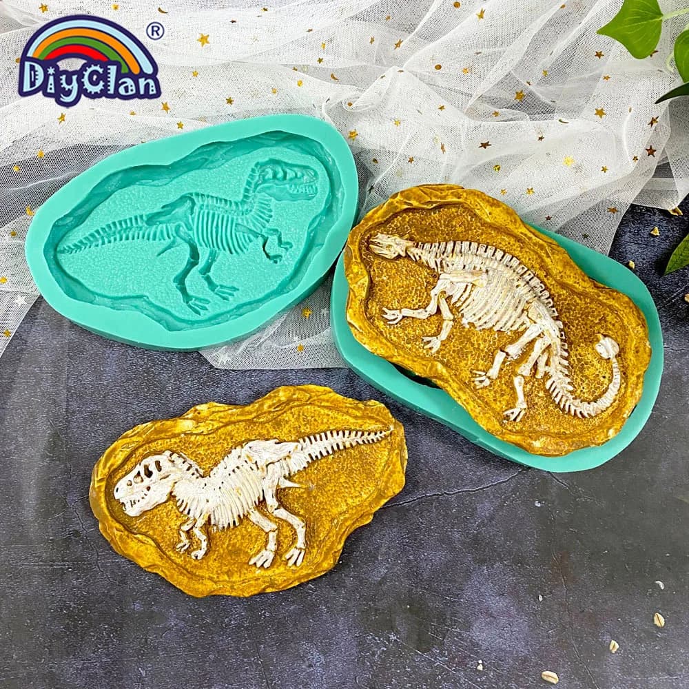 Stampo in Silicone per Scheletro di Dinosauro, Modello di Tirannosauro e Anquilosauro, Stampo in Gesso e Resina per Artigianato Fatto a Mano