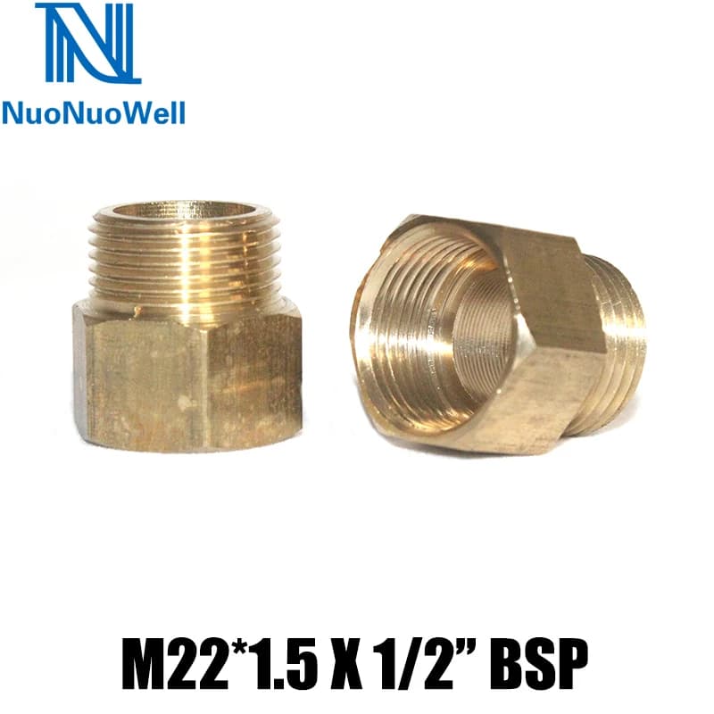 NuoNuoWell M22 * 1.5X1/2 ''BSP bed reducer brass connector water gun adapter brass garden irrigation