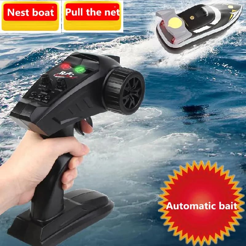 Play Net Fishing Boat 500M RC Distance High Speed Remote Control Electric RC Racing Boats With Automatic bait one-click decoupl
