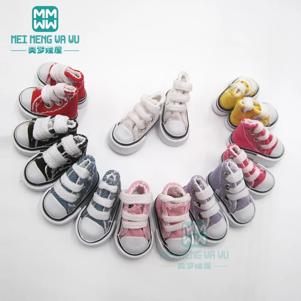 3.5cm Toys Doll Shoes for Blyth Azone OB22 OB24 Toys Doll Accessories Fashion Lace-up Sneakers Multicolor