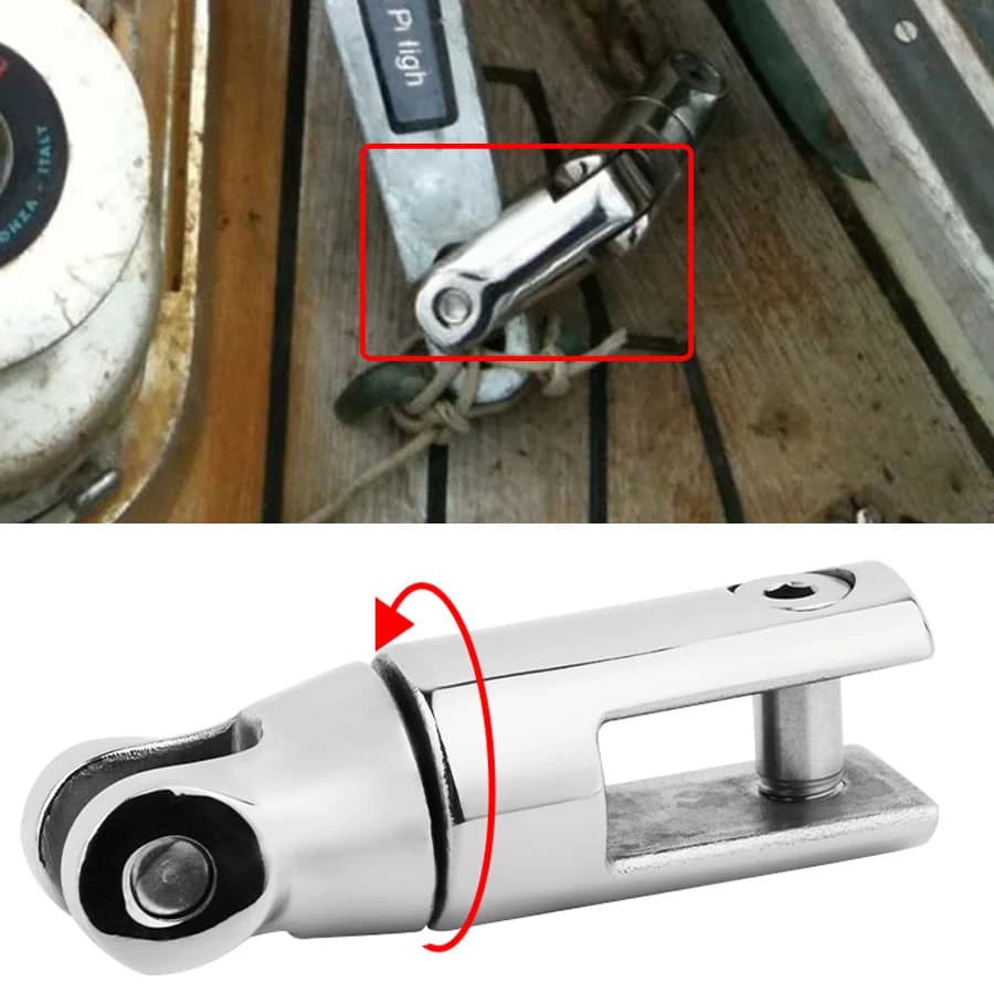 Wooeight Ancoraggio in acciaio inossidabile 6/8mm 3/8 "Catena Girevole da 360 gradi Connettore a catena Barca Cerniera marina Accessori per yacht in argento