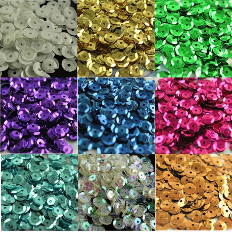 Bling 1200p 6mm Piatto Rotondo PVC Paillettes Sciolti Paillette Cucito Artigianale Per La Decorazione di Cerimonia Nuziale Indumento Abito Scarpe Tappi Accessorio FAI DA TE