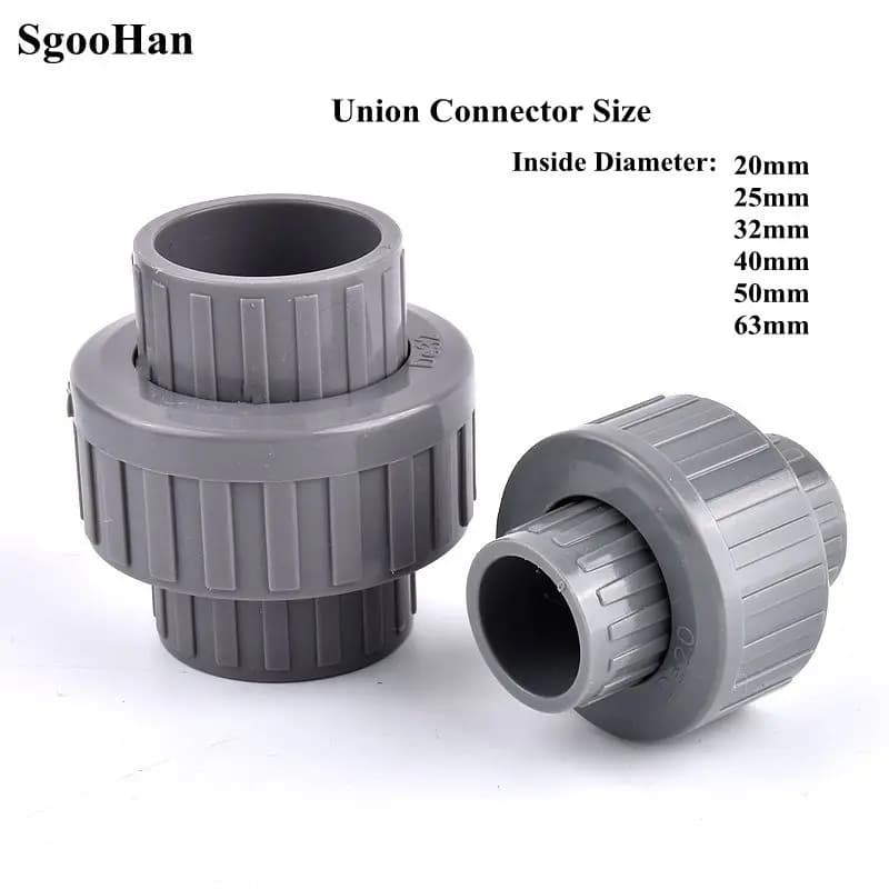 1 ~ 5 pcs inner diameter 20 ~ 63mm UPVC connector union aquarium fish tank hose irrigation water pipe fittings