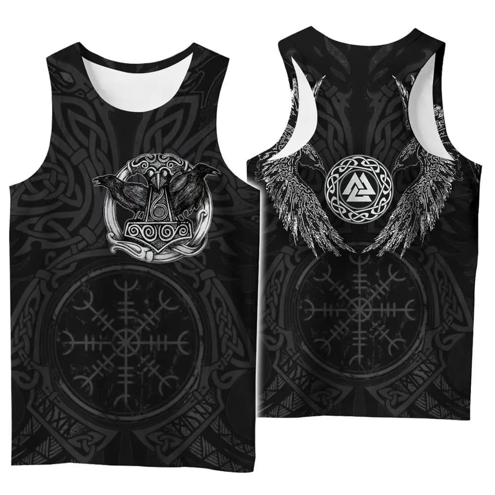 Albero della vita simbolo tatuaggio Raven 3D stampato camicia da uomo gilet Harajuku moda senza maniche t-shirt summer street Unisex canotte