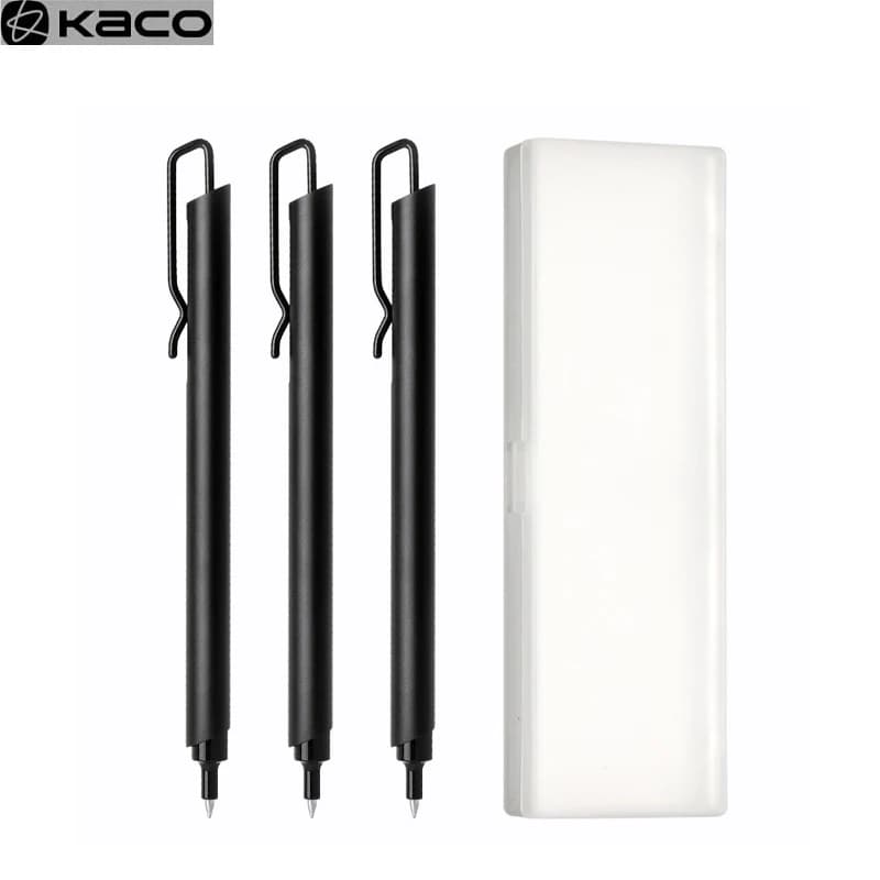 Penna in Metallo Kaco con Ricarica per Penne Gel 0.5MM, Inchiostro Nero e Blu, Forniture per Ufficio e Scuola