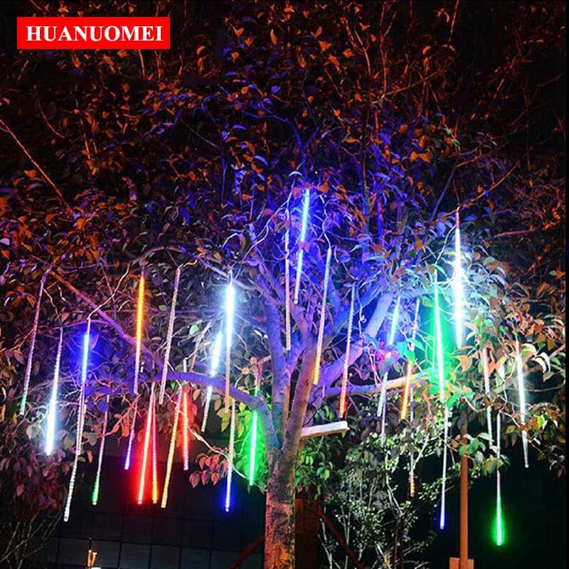 DC9V 50CM LED Meteor Illuminazione Decorazione esterna Albero stradale Giardino Fata Lampada Pesca Rosso Verde Blu Giallo Bianco caldo Luci RGB