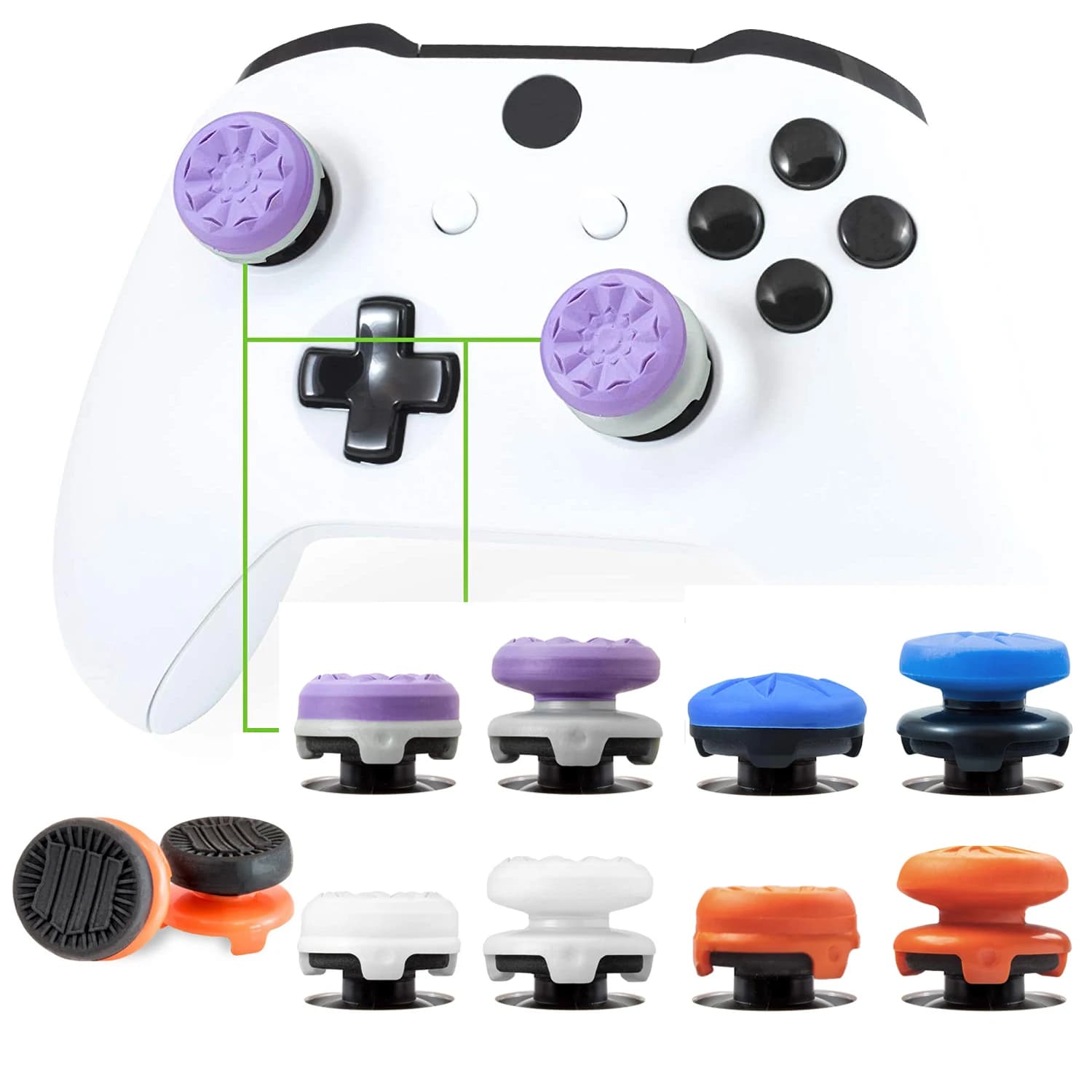 Copertura per levetta da 2 pezzi per Controller Xbox One tappi per estensione Joystick con impugnatura per pollice rialzato per accessori Xbox one