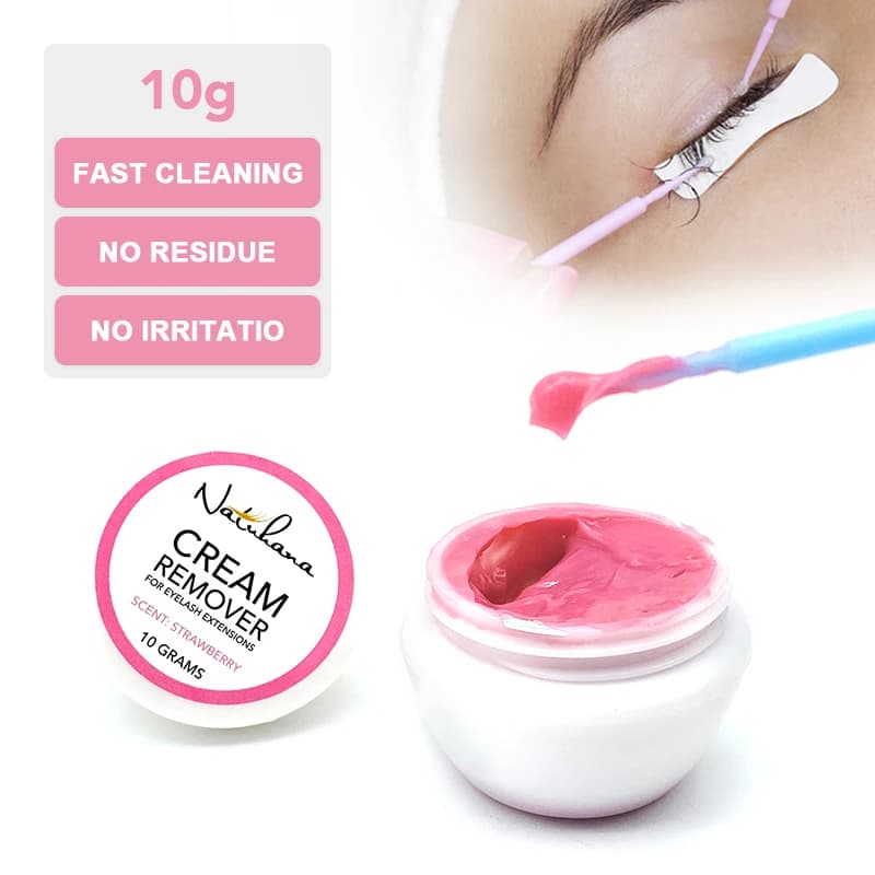 NATUAHANA Eyelash Glue Remover Cream Fast-Acting Lash Extension Adhesive Remover Painless Professional Salon Makeup Tools