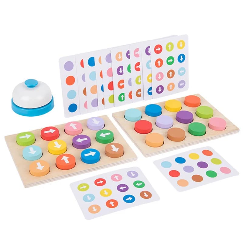 Montessori Colore Freccia Direzione Gioco da tavolo Giocattoli per bambini Selezionatore in legno Gioco di puzzle interattivo per addestramento al pensiero genitore-figlio