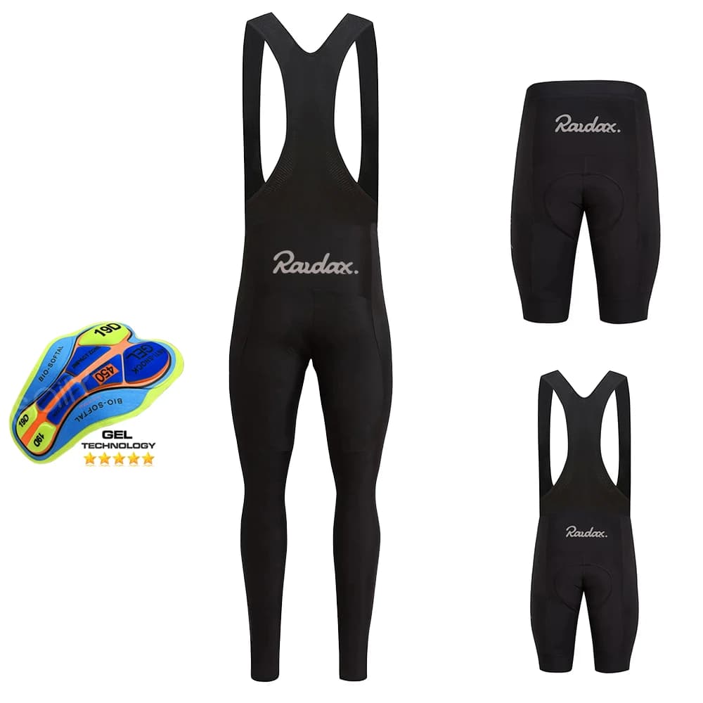 Raudax Cycling trousers with thin spring spring braces for men Classics black MTB Sport Team riding pants for bicycle Long pants for racing