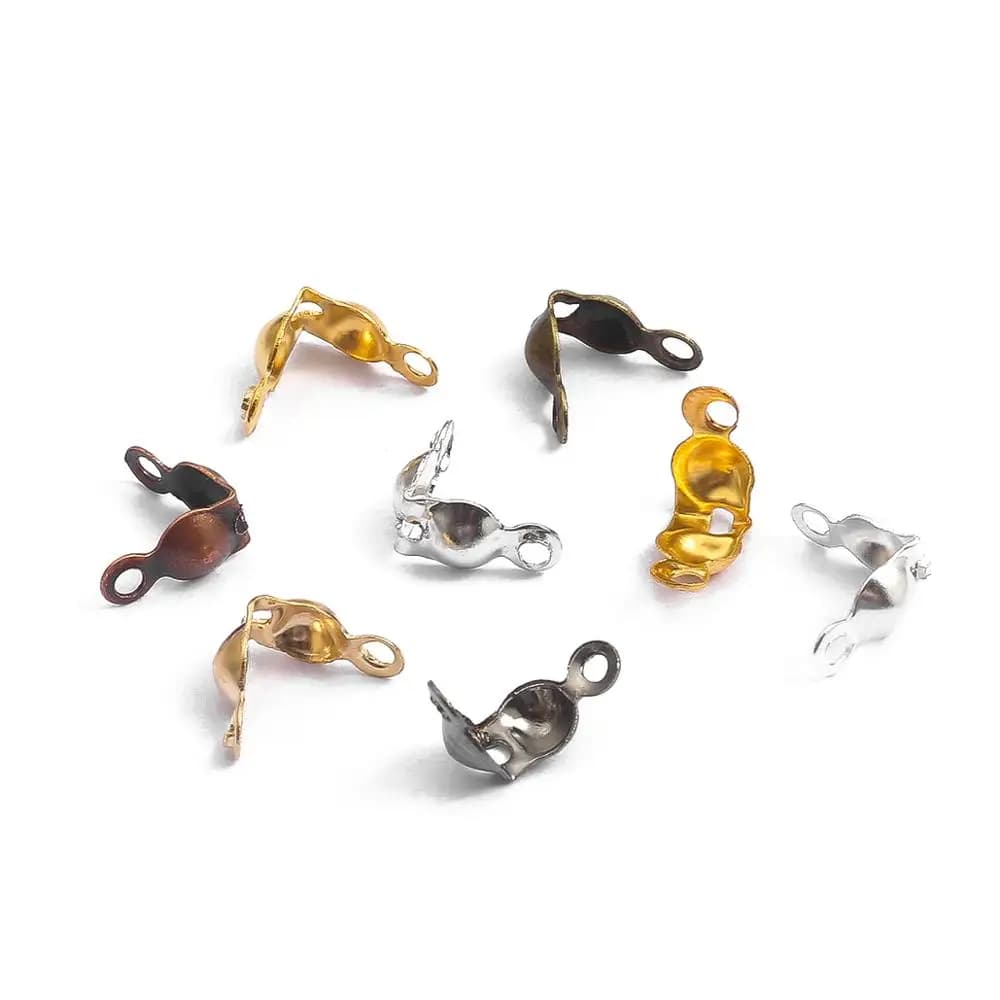 100 Pz/lotto Connettore Catenaccio di Risultati 4x7mm Fit Catena Della Sfera Calotte End Beads Tacche Componenti del Connettore Per Il FAI DA TE monili Che Fanno