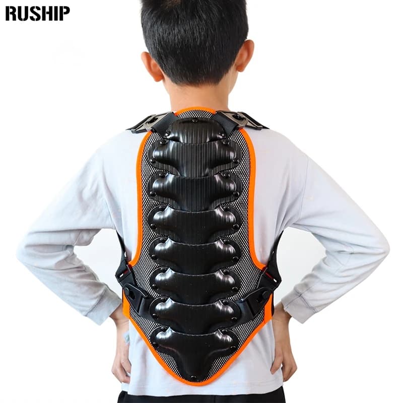 Jiajun Gilet sportivo protettivo per bambini Protezione per la colonna vertebrale posteriore Rullo Snowboard Skateboard Sci Supporto per il corpo Giubbotti di sicurezza per bambini MTB