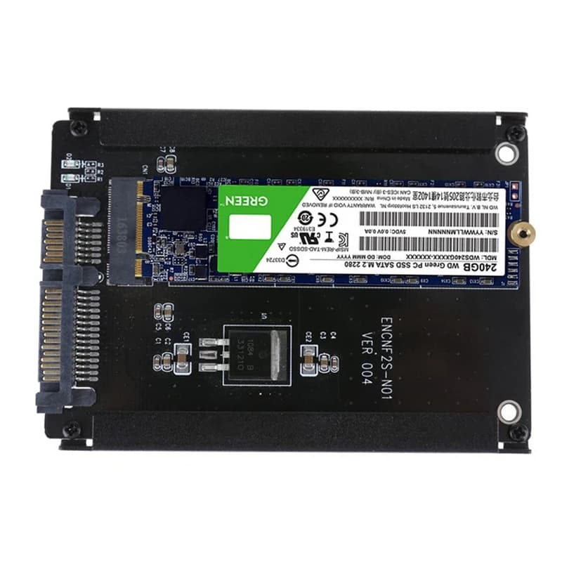 NUOVA custodia in metallo B + M Socket 2 M.2 NGFF (SATA) SSD a 2.5 Adattatore SATA per disco rigido a stato solido 2230/2242/2260/2280mm M2 NGFF SSD