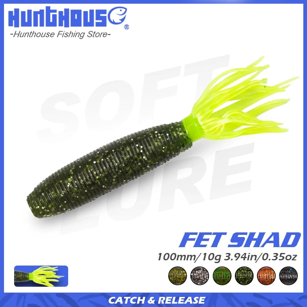 Hunthouse Fat Ika 100mm 10g Richiamo Morbido di Pesca 4 pz/borsa Easy Shiner Shad Richiamo di Silicone Per Black Bass Persico Zander Leurre Souple
