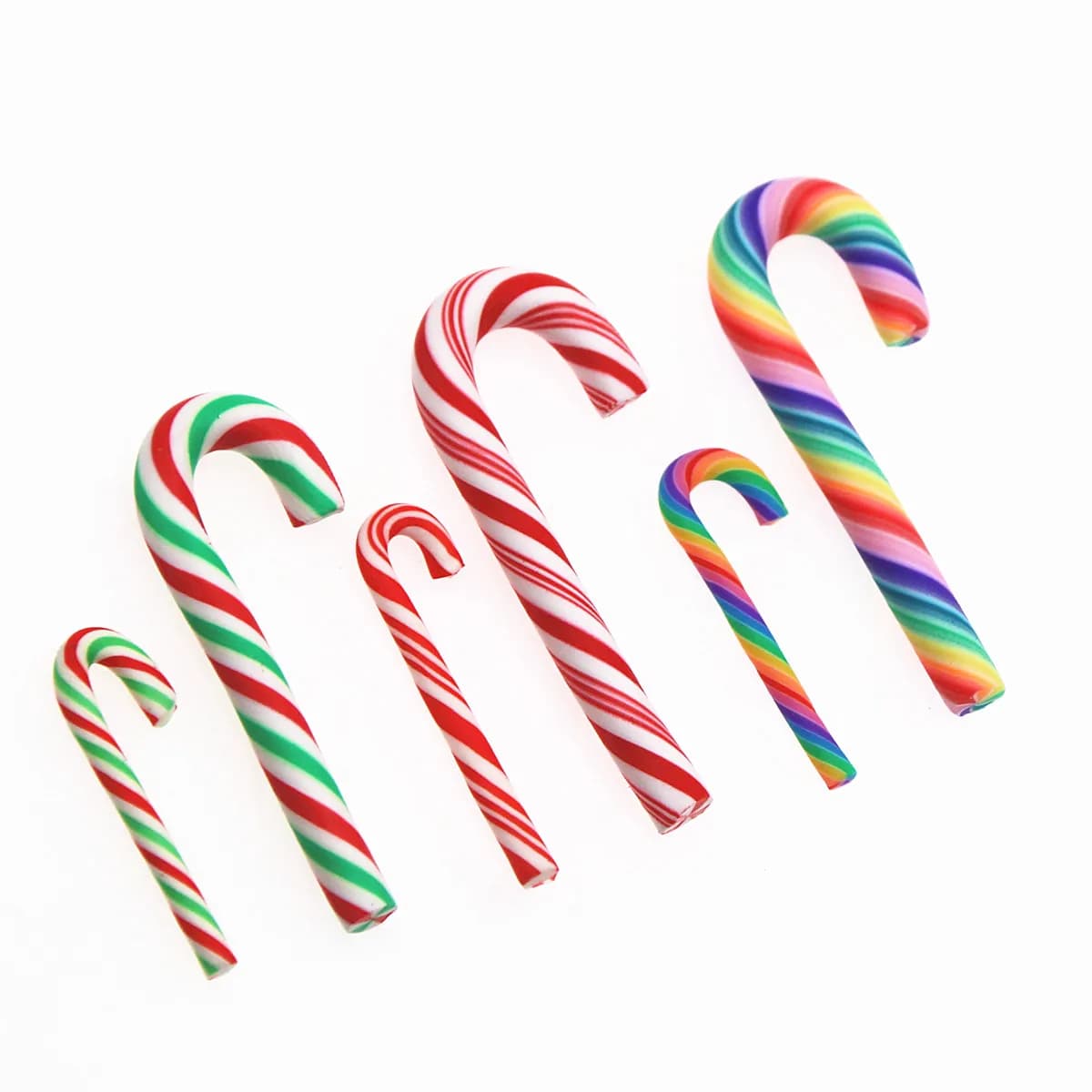 10/20 pz argilla polimerica natale Candy canes retro piatto Cabochon Art Supply decorazione fascino decorazione artigianale