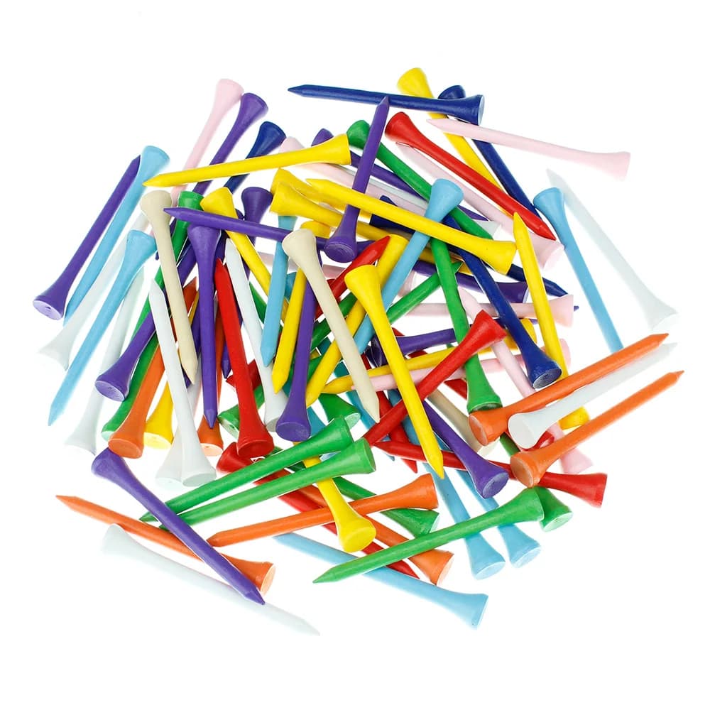 100 pezzi 70 MM in legno Golf Tees in legno colore multiplo