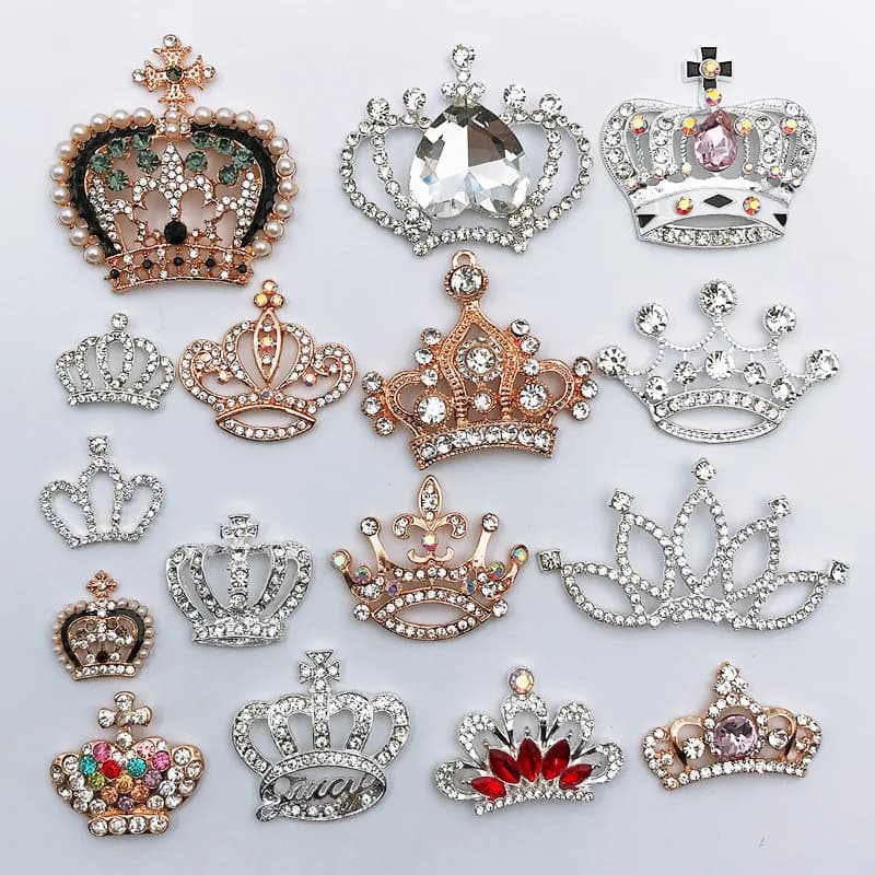 4 pezzi Glitte Crown strass vetro super brillante Strass fai da te bambini forcina accessori per gioielli decorazione dell'indumento zircone artigianale