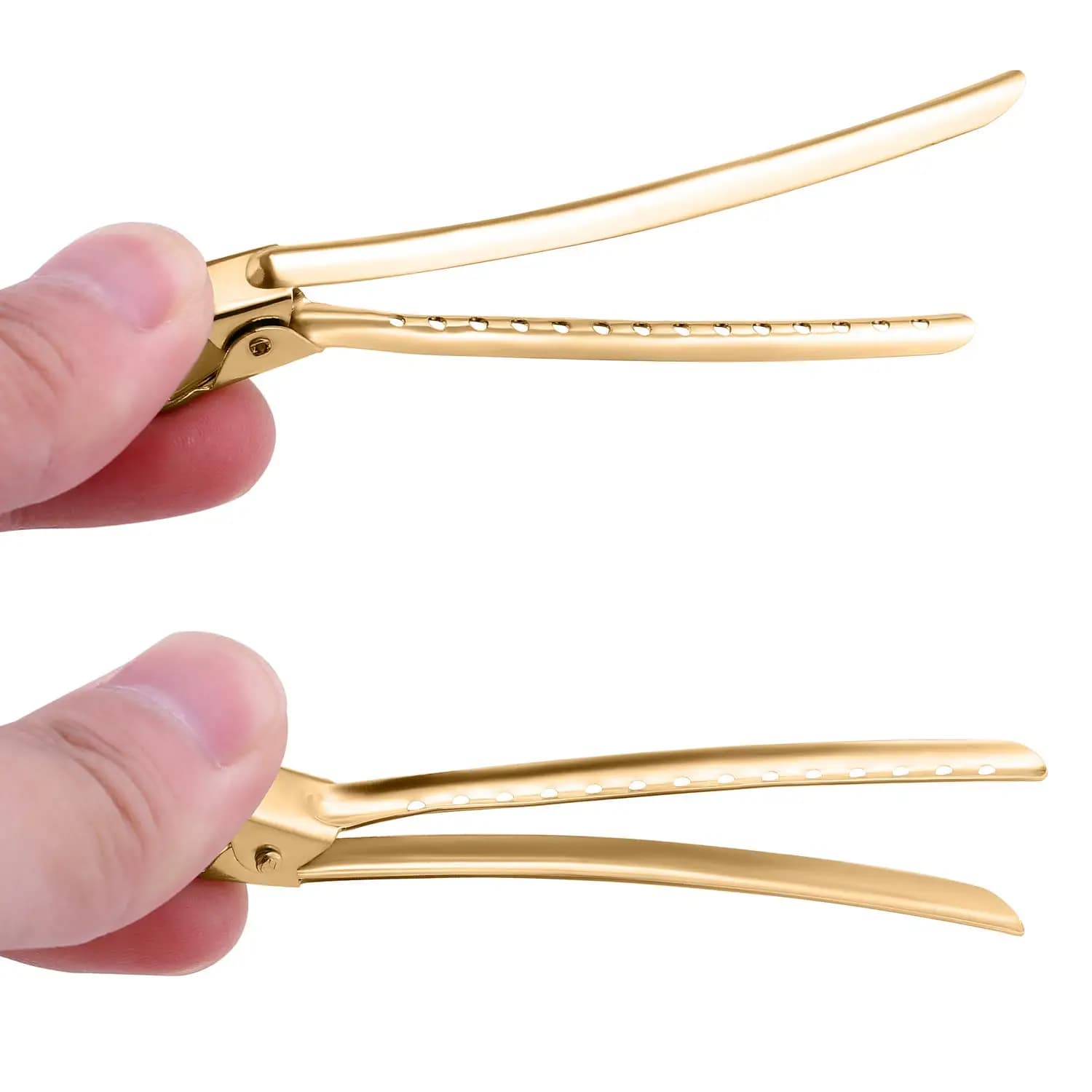 24pcs Crocodile Leather Hairpin, Duck Bill Hairpin, Rust-Proof Metal Hairpin, With Holes, For Curly Hair Style Partition Clip