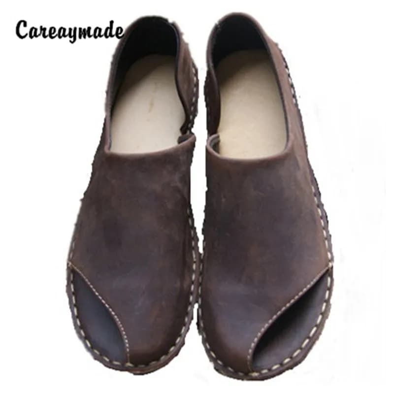Careaymade-scarpe fatte a mano pure di grandi dimensioni, scarpe in pelle di vacchetta 100% the retro art mori girl female "sandals mocassini