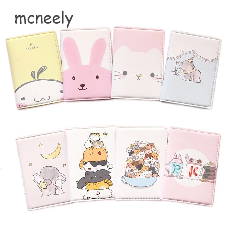 Mcneely Cartoon animali stampe porta passaporto porta passaporto da viaggio per bambini custodia per passaporto per ragazze portafoglio per passaporto per ragazzi carino 10*14cm