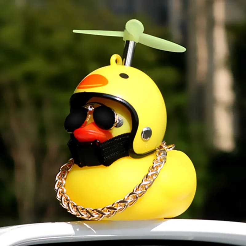 Decorative Duck for Cars with Helmet, Ornament Car Duck, Interior Accessories for Cycling, Duck Toys