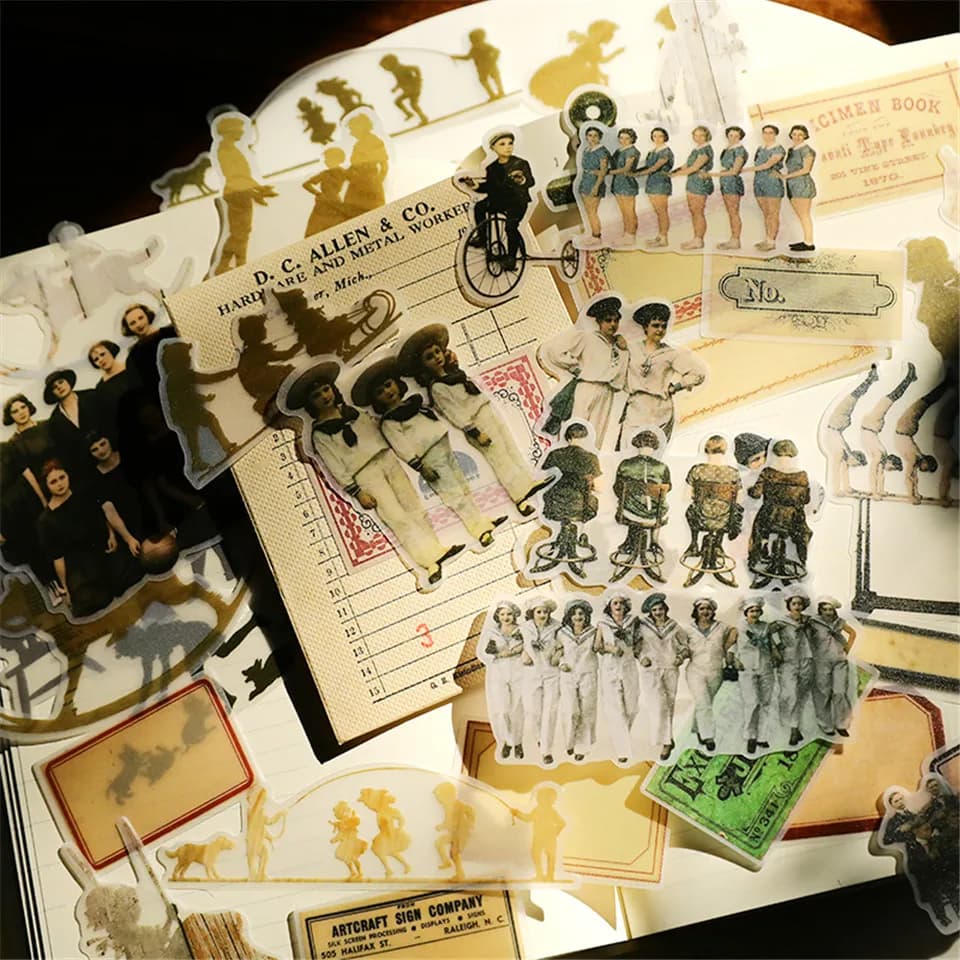 Collective Lift Vintage Paper Stickers Kits Die Cut For DIY Scrapbooking Junk Journal TN Planner Photo Album Sticker Card Making