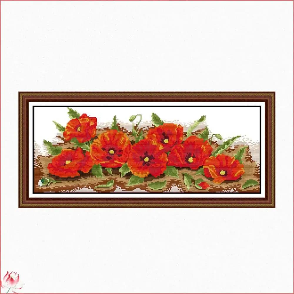 Bellissimo kit punto croce papavero 14ct 11ct kit ricamo tessuto tela modello personaggio fai da te set da cucito decorazione della casa