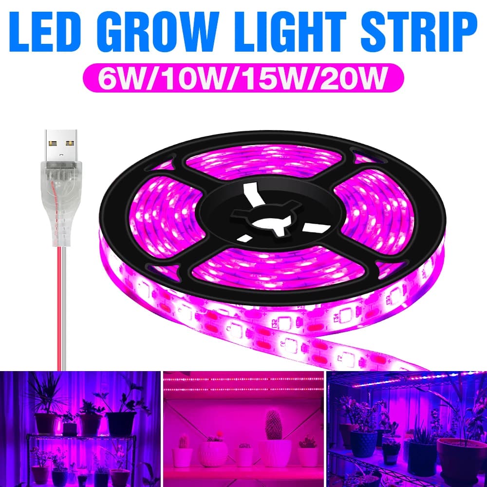 USB LED Grows Full Spectrum Light Phytolamp UV Lights For Hydroponic Plants For Flowers Seeds in LED Greenhouse