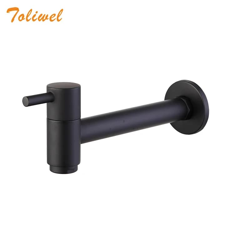 Nero Parete Allunga Lavatrice Giardino Esterno Cucina Rubinetto Del Bagno di Acqua Fredda Lavello Tap Spigot Tubo Rubinetto Rubinetto WF0013