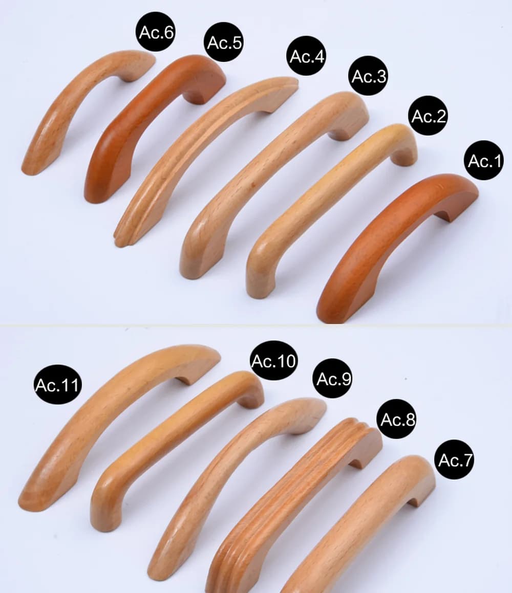1Pc Mobili Armadio Da Cucina In Legno Massello Cabinet Manopola e Maniglia Della Porta di Legno Cassetto Pull Handle Manopole 64-128 MILLIMETRI
