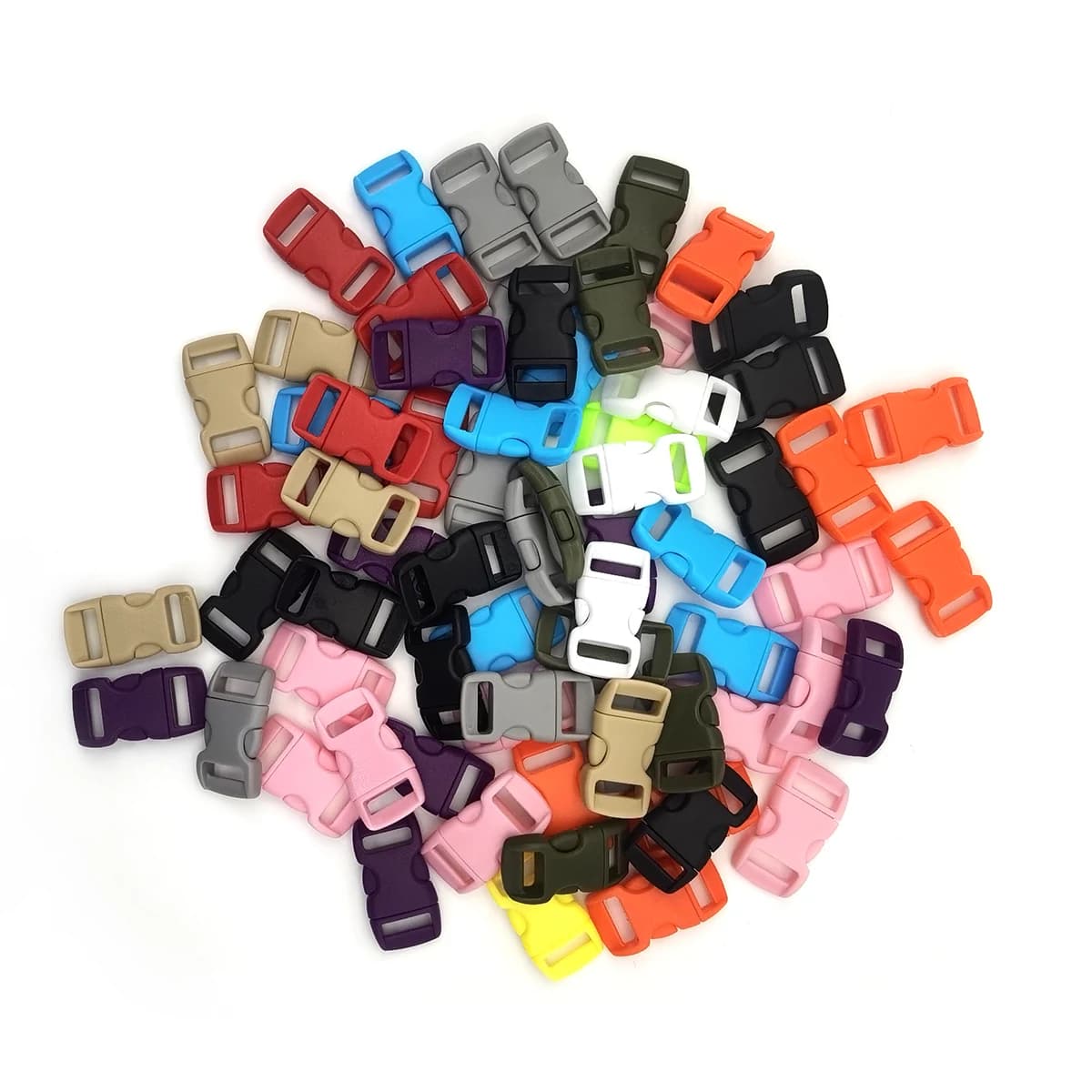 10 Pz 3/8 "10mm Fibbia a sgancio laterale Paracadute curvo 550 Paracord Bracciale Collare per cani fai da te Cinghia Tessitura Campo all'aperto