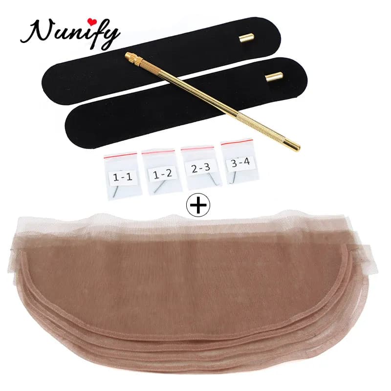 Nunify Hd Merletto Per Parrucca Fare Con Aghi di Ventilazione 1-1 1-2 2-3 3-4 Ago All'uncinetto Con Supporto In Metallo 4X4 13X4 Parrucca Tessuto Del Merletto