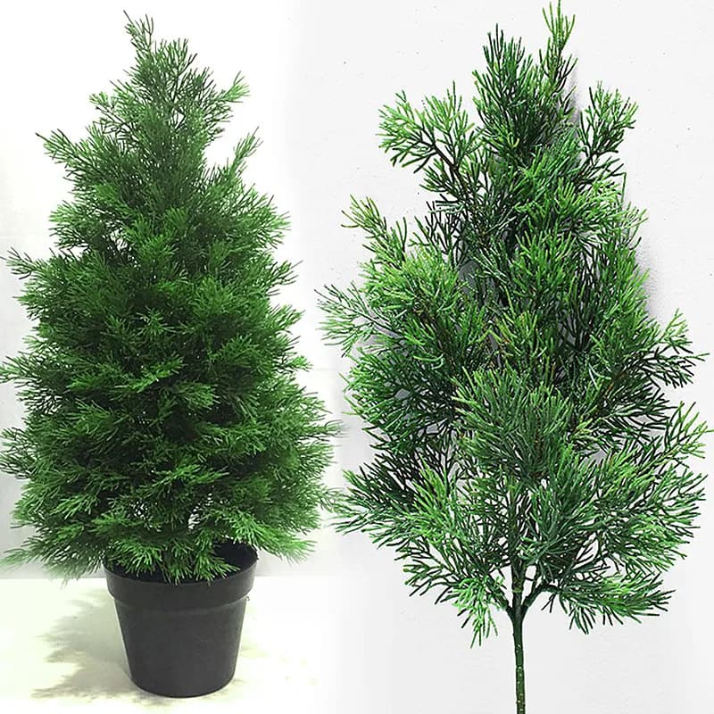 Plants of artificial pine branches wholesale Christmas wreath accessories DIY branch green plastic Hotel New Year decorations for the house