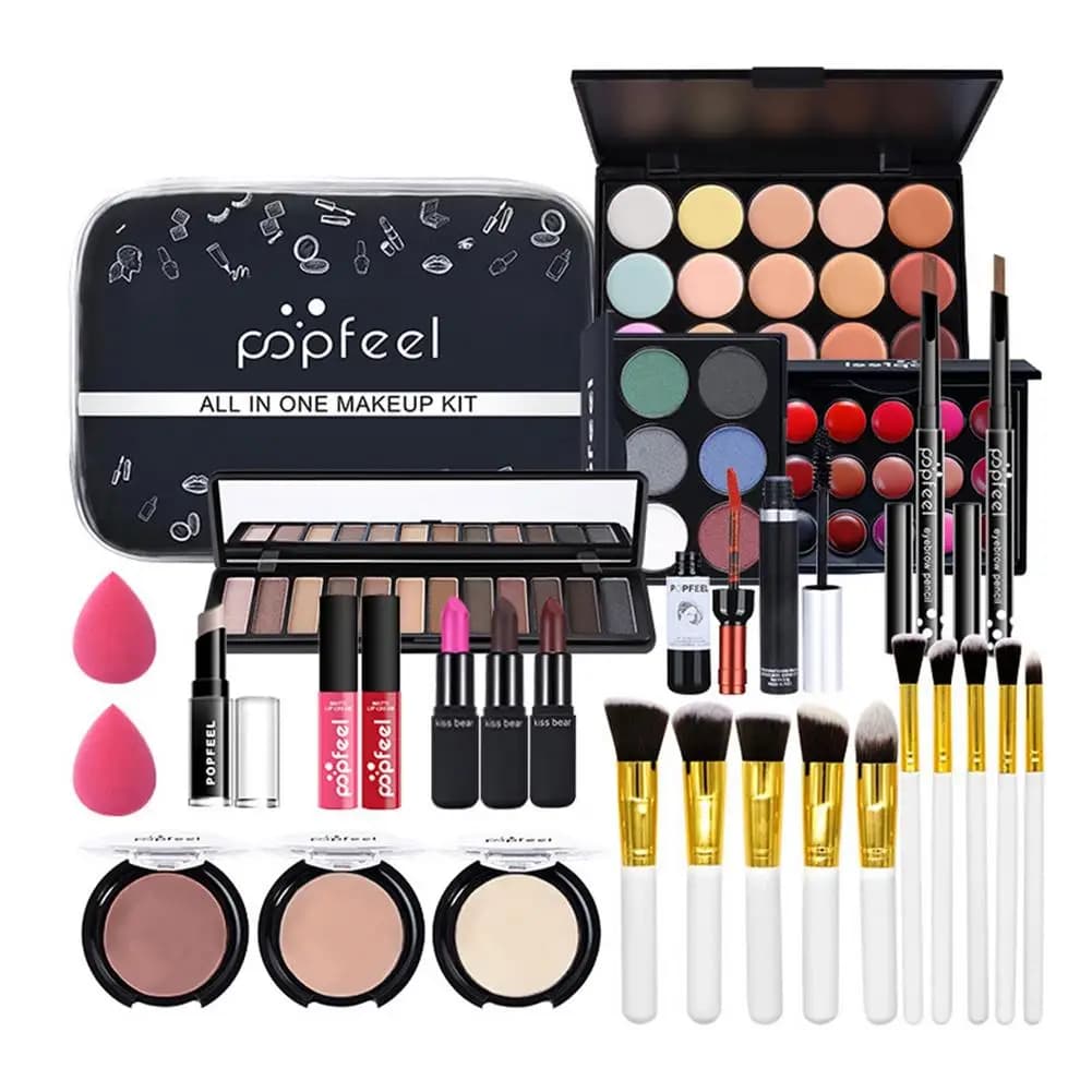 All inMakeup Kit Glosslabbra Shade Corrector Brush Makeup Gift Set Portable Make-up for Women Girls