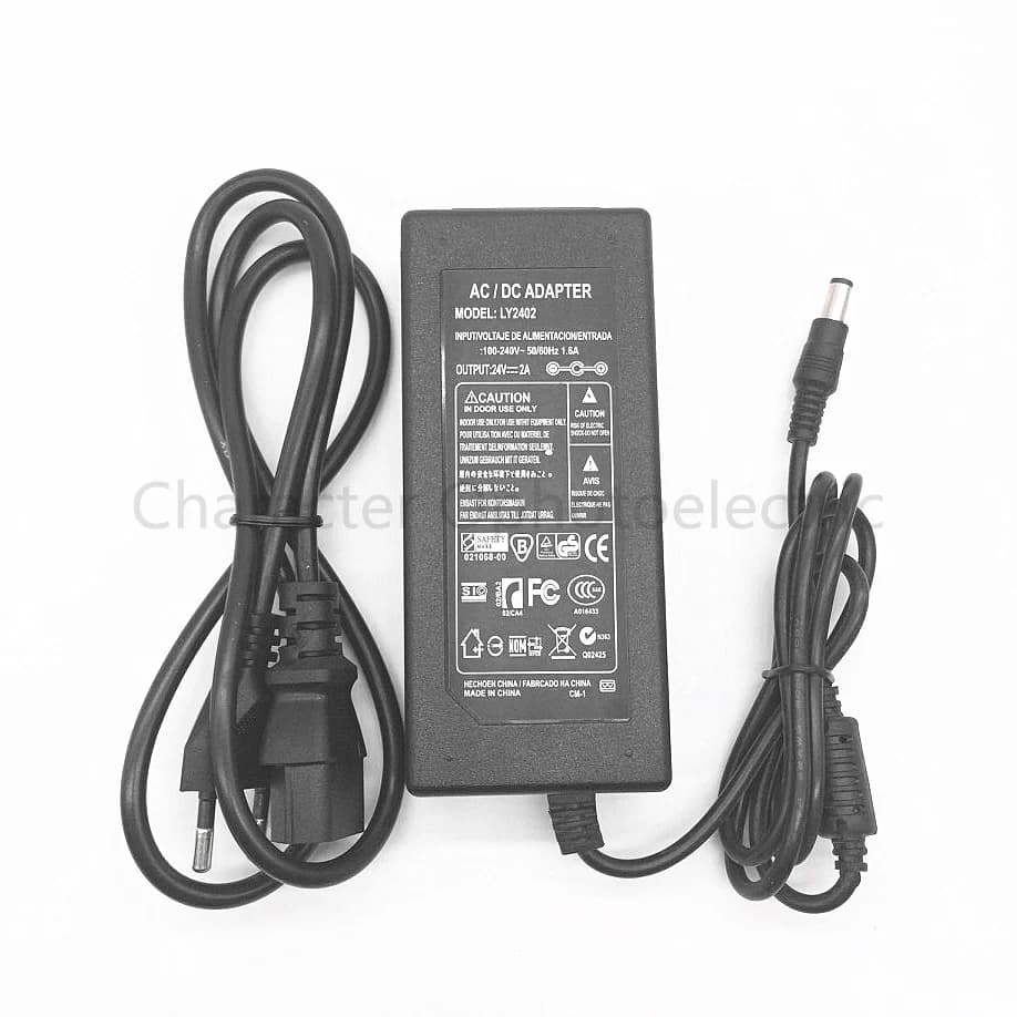 Adattatore di alimentazione EU US AC100-265V DC 24V 2A Caricatore adattatore 24V 48W con protezione IC