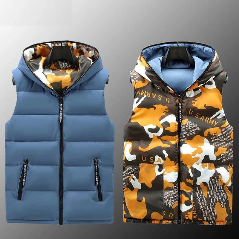 Genitore-figlio abbinato Camouflage bambino gilet ragazze ragazzi gilet reversibile cotone bambini giacca bambini capispalla 105-185cm