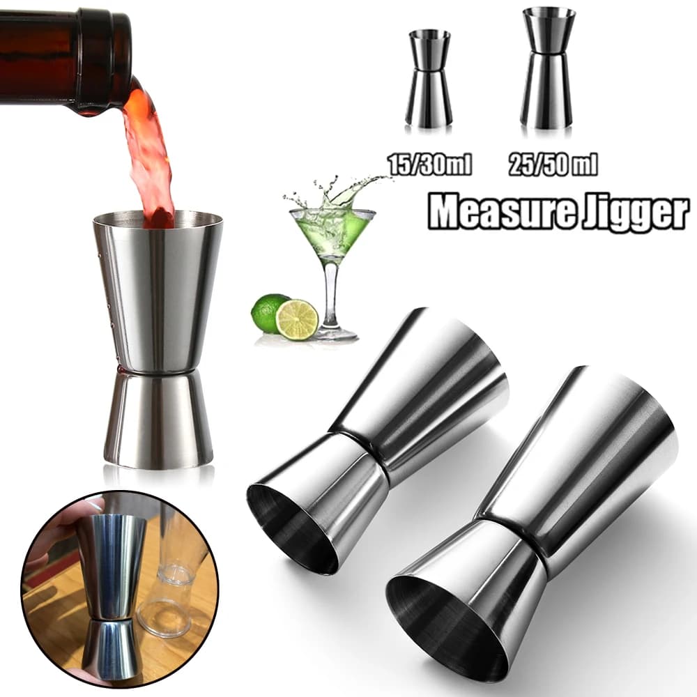15/30ml o 25/50ml Home acciaio inossidabile Cocktail Shaker misura tazza doppio colpo bevanda spirito misura Jigger gadget da cucina