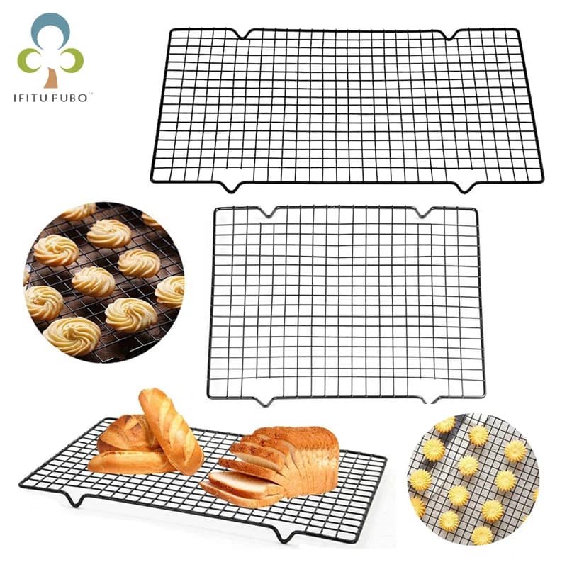 Griglia di raffreddamento in acciaio inossidabile Griglia metallica Griglia per torta Cremagliera per alimenti Forno Cucina sicura Cottura Pizza Pane Supporto per barbecue Scaffale ZXH